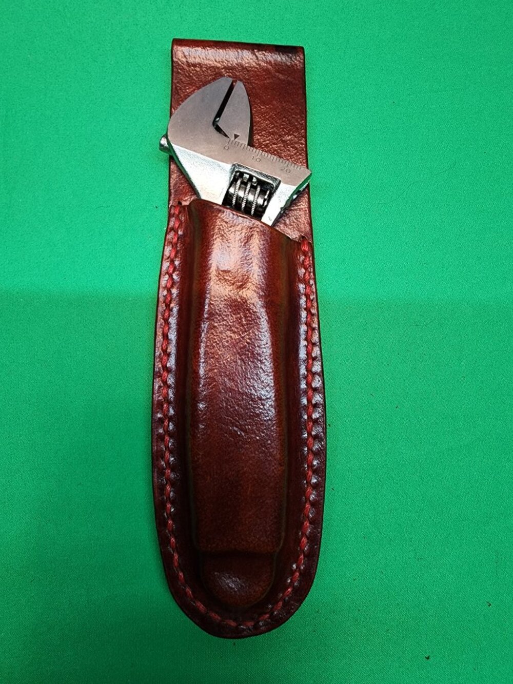 Handmade Leather Sheath with Mastercraft Crescent Wrench - Picture 3 of 10